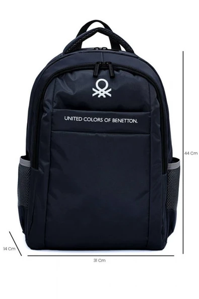 United Colors Of Benetton Unisex Çocuk/Yetişkin Okul Günlük ve Seyahat Sırt Çantası - Siyah - 20964 - Resim 3