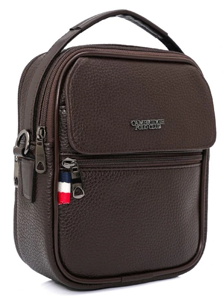 Cambridge Polo Club Kahverengi Suni Deri Erkek El Çantası - PLEVR50132 ürün görseli