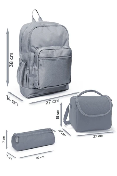 Coral High Kids Renkli Çizgili 3'lü Okul Çanta Seti SET0123770 - Kız - Resim 2