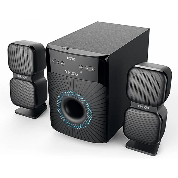 Mikado MD-360BT 2+1 38W BT/AUX/USB/FM/LED Ekran Multimedia Speaker - Resim 3