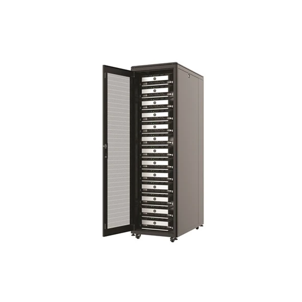 AGER 36U   2li Fan 800x1000mm Dikili Tip Siyah Kabinet Vega AG-VB36U8010S1 Cam Kapak - Resim 2