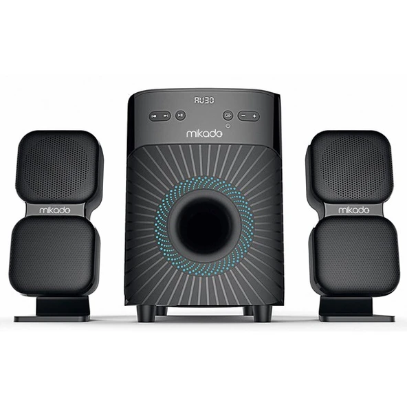 Mikado MD-360BT 2+1 38W BT/AUX/USB/FM/LED Ekran Multimedia Speaker - Resim 2