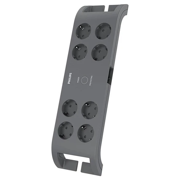 PHILIPS 8-li SPN3180A/62 900 Joules Akım Koruma Prizi GRİ ürün görseli 1