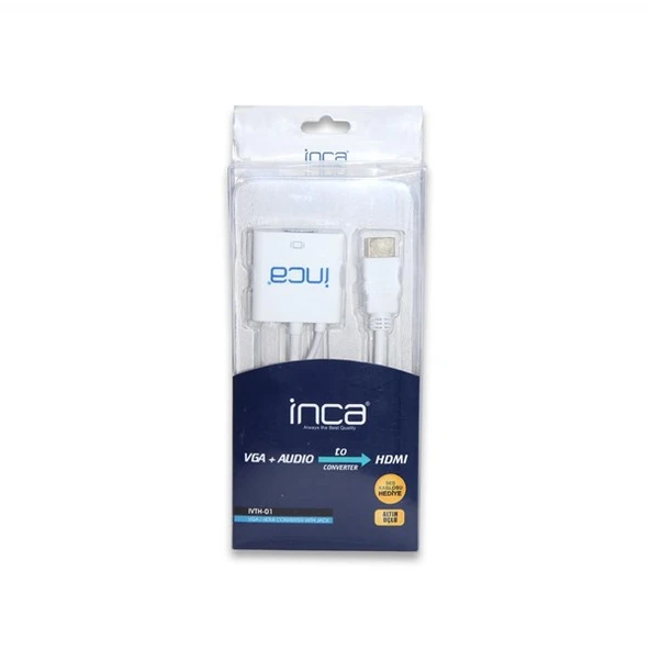 INCA IVTH-01 0.15metre VGA- HDMI Görüntü Adaptörü Beyaz 1080p - Resim 3