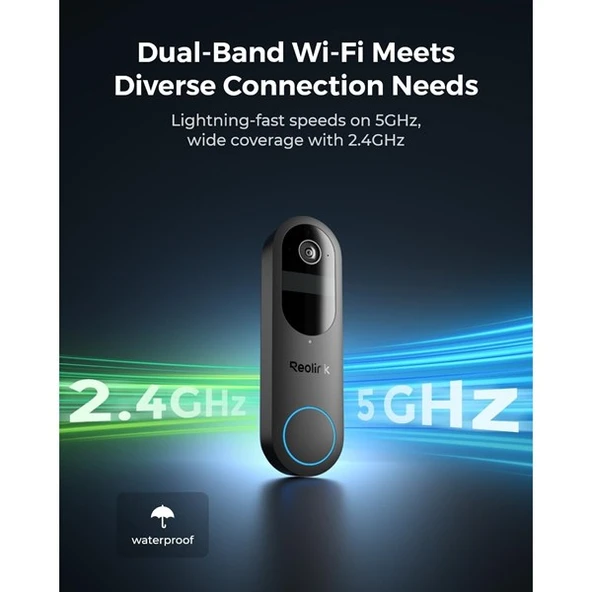 REOLINK 4MP WIFI Dorbell Bataryalı Kapı Zili PoE - Resim 6