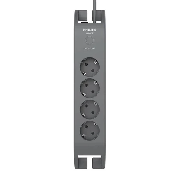 PHILIPS 4-lü SPN3140A/62 900 Joules Akım Koruma Prizi GRİ - 2