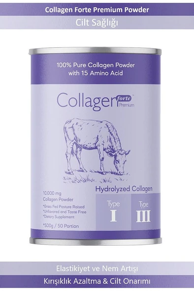 Collagen Forte Platinum Collagen Powder 500g, %100 Saf, Doğal Çift Hidrolize Kolajen Peptitler (50 PORSİYON) - 3
