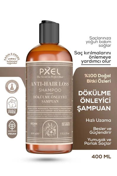 PXEL Saç Dökülme Önleyici Şampuan 400 ML - Zayıflayan İncelen ve Dökülen Saçlar ürün görseli 1