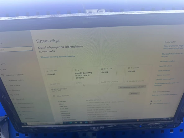 Dell Optiplex 3050 SFF Intel Core i3 7100 7th Gen 3.40Ghz 16GB Ram 240GB SSD YENİLENMİŞ 2.EL - Resim 2