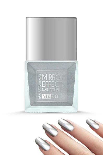 Mara Yeni Mirror Effect Nail Polish 15 Ml - Silver*48 - Resim 2