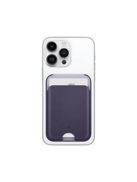 Spigen Caseology iPhone için MagSafe özellikli Kartlı Manyetik Cüzdan Nano Pop Grape Purple - AFA05980
