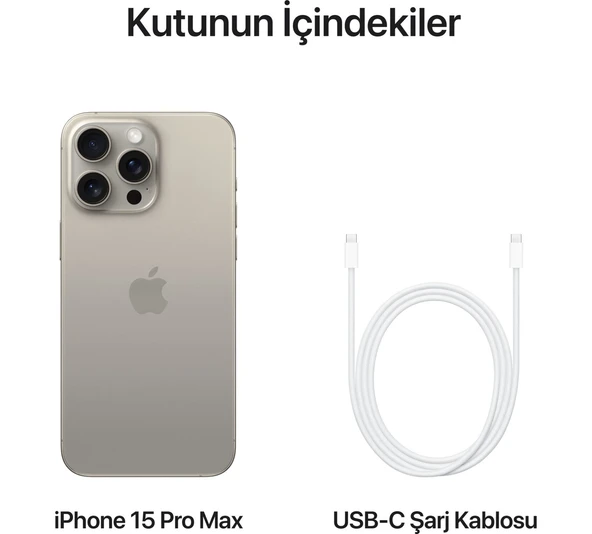 Apple İphone 15 Pro Max 256 Gb Natürel Titanyum (Apple Türkiye Garantili) - 9