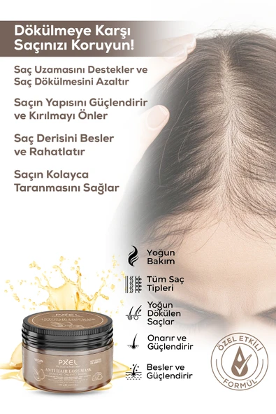 PXEL Dökülme Önleyici Şampuan  Maske  Biberiye Suyu Saç Bakım Toniği 3’lü Set - 6