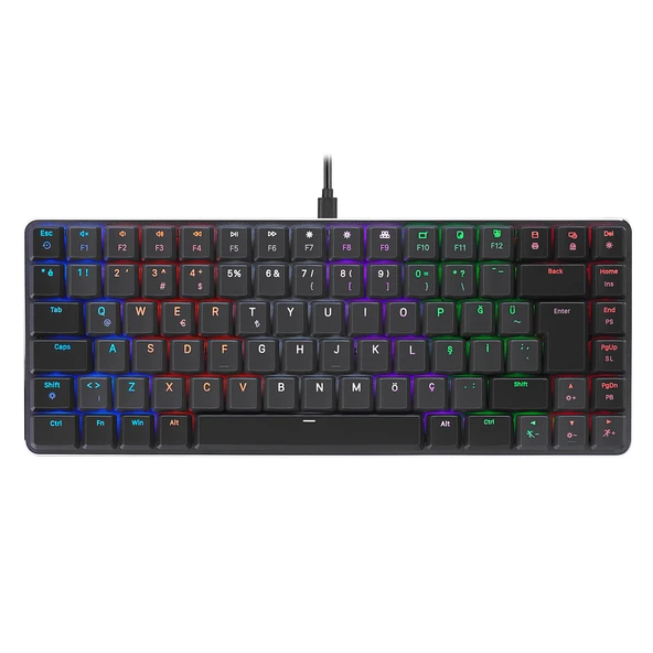 RAMPAGE GRANITE SIYAH/GRI RED SWITCH KLAVYE ürün görseli 1