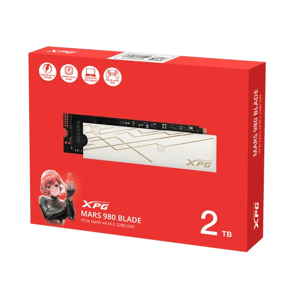 XPG Mars 980 Blade 2TB Okuma:14000 Yazma:13000 MB/s PCIe Gen5x4 M.2 NVMe Soğutuculu SSD SMAR-980B-2TCS - 2