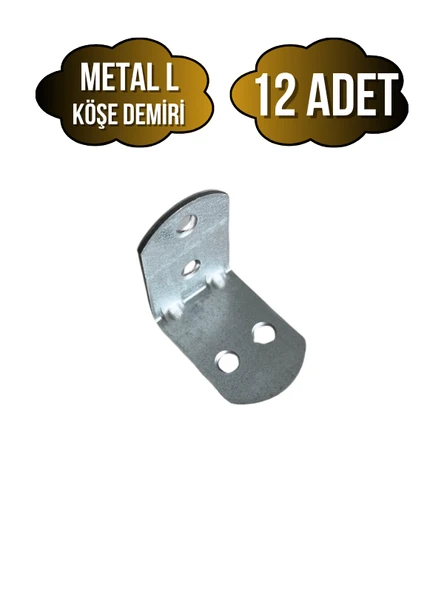 L Bağlantı Demiri Dolap Köşe Bağlantı Demiri(METAL)(ÖLÇÜLER:30*30*23MM) Gri METAL - 12 ADET ürün görseli