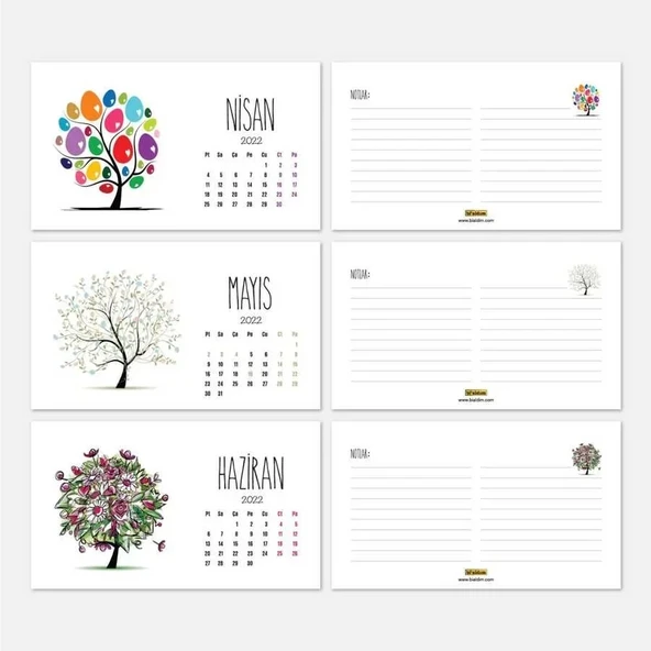 Mevsim Ağaclı 2026 Takvim Şövale Ayaklı Takvim - 5