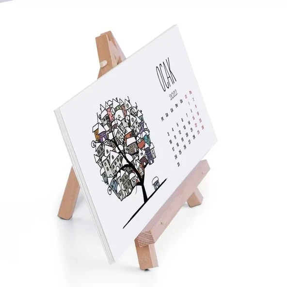 Mevsim Ağaclı 2026 Takvim Şövale Ayaklı Takvim - 3