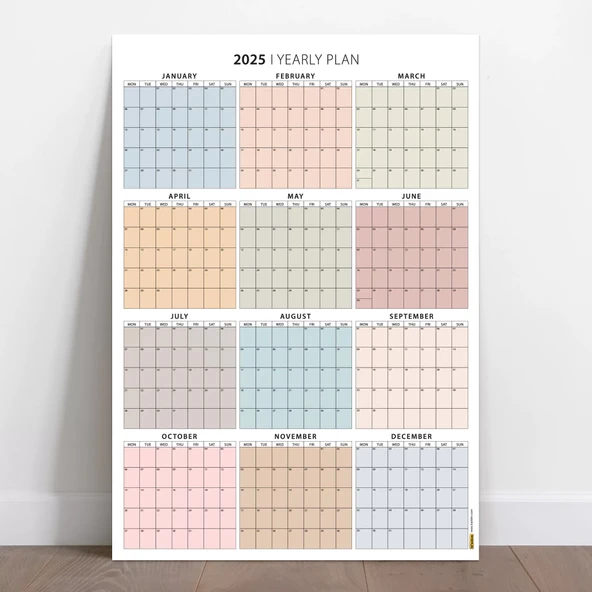 2026 Yıllık Planlayıcı Duvar Takvimi, Boho Renkler - Resim 2