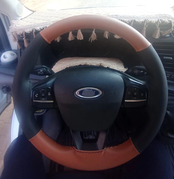 DİKİŞLİ DİREKSİYON KILIFI SİYAH DERİ TABA DERİ SİYAH DİKİŞLİ F.O.R.D. TRANSİT İCİN ürün görseli