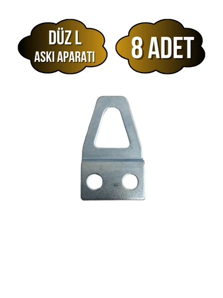 Tablo ve Çerçeve Askı Demiri L Askı Aparatı(METAL)(BOY:35MM EN:20MM) Krom KROM - 8 ADET - 1