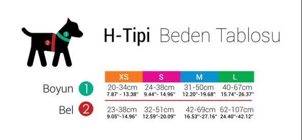 Tailpetz H-tip Prism M Küçük-Orta Irk Köpek Göğüs Tasması (Göğüs 42 cm x 69 cm) - 3