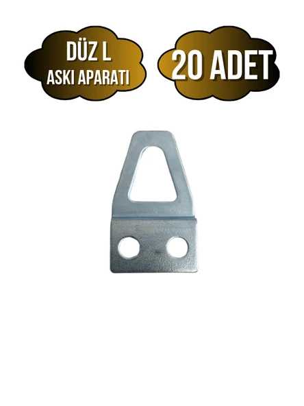 Tablo ve Çerçeve Askı Demiri L Askı Aparatı(METAL)(BOY:35MM EN:20MM) Krom KROM - 20 ADET ürün görseli