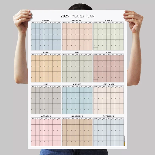 2026 Yıllık Planlayıcı Duvar Takvimi, Boho Renkler - Resim 4