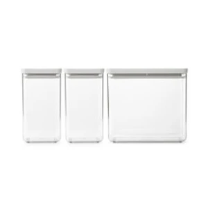 Brabantia Lıght Grey 3LÜ Plastik Kavanoz Seti 2X1,6L 1X3,5L (Elvin Home Concept - Resim 6