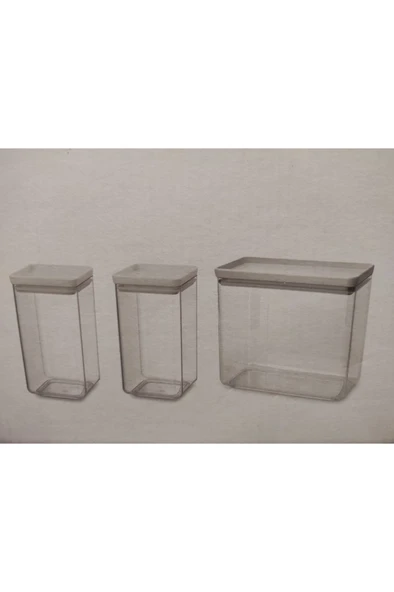 Brabantia Lıght Grey 3LÜ Plastik Kavanoz Seti 2X1,6L 1X3,5L (Elvin Home Concept - Resim 2