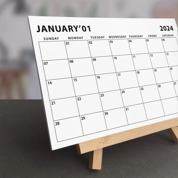 Amerikan Standardı 2026 Masa Takvimi(Pazar Günü Başlangıç),Ahşap Şövale Takvim, Aylık Planlamalı Takvim, Yapılacaklar Li - Resim 6