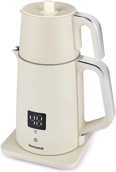 Homend Royaltea Cooltouch 1797H Dokunmatik El Yakmaz Gövdeli Paslanmaz Çelik Konuşan Çay Makinesi Krem ürün görseli