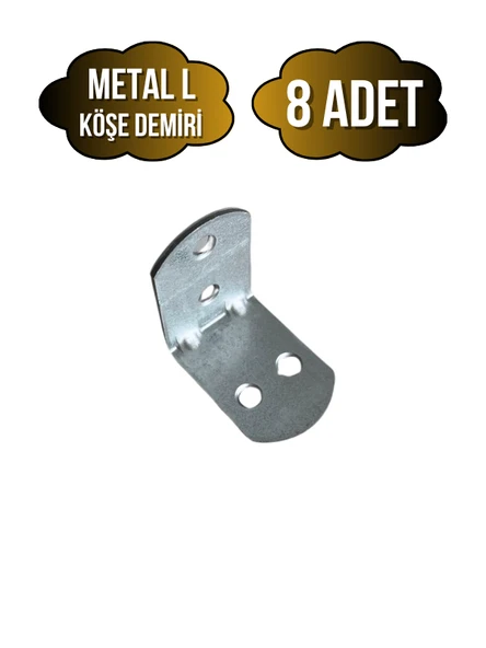 L Bağlantı Demiri Dolap Köşe Bağlantı Demiri(METAL)(ÖLÇÜLER:30*30*23MM) Gri METAL - 8 ADET - 1