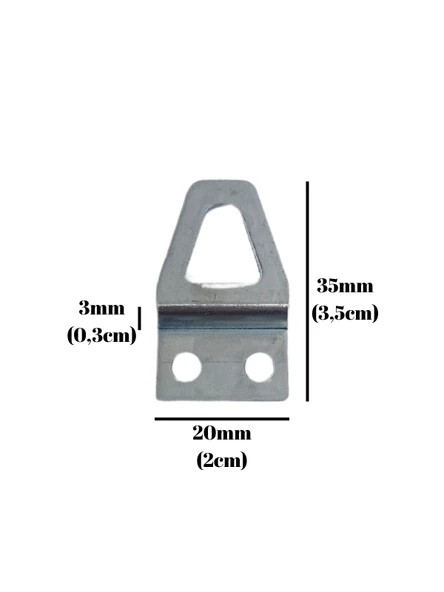 Tablo ve Çerçeve Askı Demiri L Askı Aparatı(METAL)(BOY:35MM EN:20MM) Krom KROM - 2 ADET - Resim 4