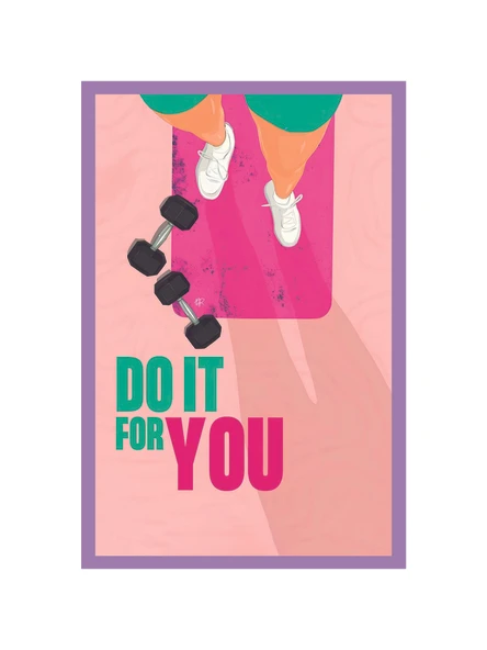 Do It For You  Kendin İçin Yap Temalı Motive Spor Konseptli Dekoratif Tasarım Kartlar  10x15 cm - 1