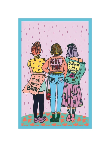 Not Your Baby  Feminist Dekoratif Hediye Not Kartı  GRL PWR & Future is Female  10x15 cm - 1
