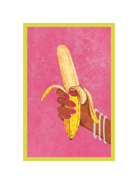 Hand Holding Peeled Banana  Andy Warhol Stili Pop Art Kart ve Dekoratif Hediye Not Kartı  10x15 cm ürün görseli