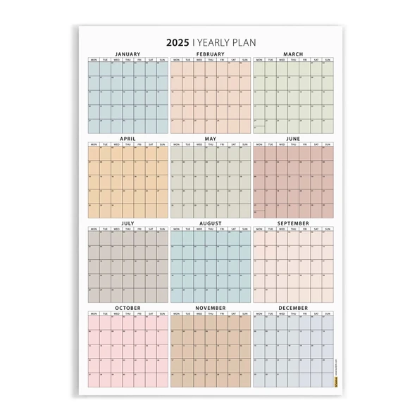 2026 Yıllık Planlayıcı Duvar Takvimi, Boho Renkler - Resim 5