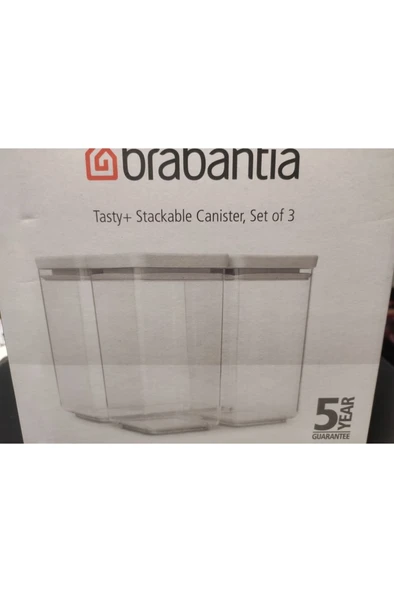 Brabantia Lıght Grey 3LÜ Plastik Kavanoz Seti 2X1,6L 1X3,5L (Elvin Home Concept ürün görseli 1