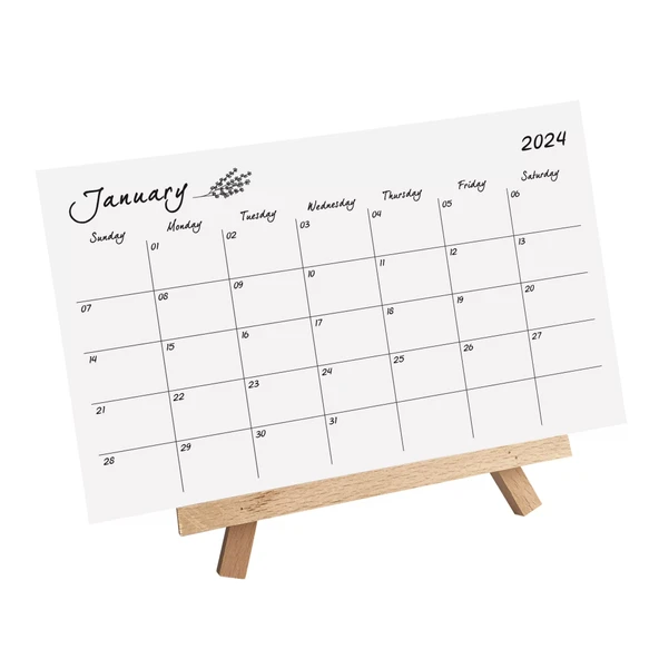 Amerikan Standardı Çiçekli 2026 Masa Takvimi (Pazar Günü Başlangıç),Ahşap Şövale Takvim, Aylık Planlamalı Takvim, Yapıla - 5