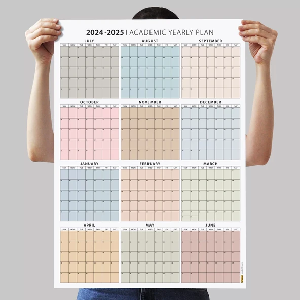Amerikan Standardı 2025 -2026 Akademik Duvar Takvimi, TEMMUZ Başlangıçlı, PAZAR Günü Başlangıçlı - Resim 4