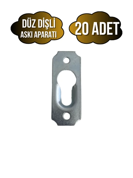 Tablo ve Çerçeve Askı Demiri Dişli Askı Aparatı(METAL)(BOY:40MM EN:15MM) Krom KROM - 20 ADET - 1