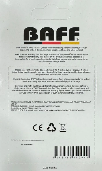 Baff 256GB Hafıza Kartı Video Kayıt Destekli UHS-I U3 A2 - Resim 4