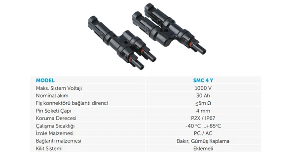 SMC4-BRANCH Dişi-Erkek Y Bağlantı Konnektör Seti - 2
