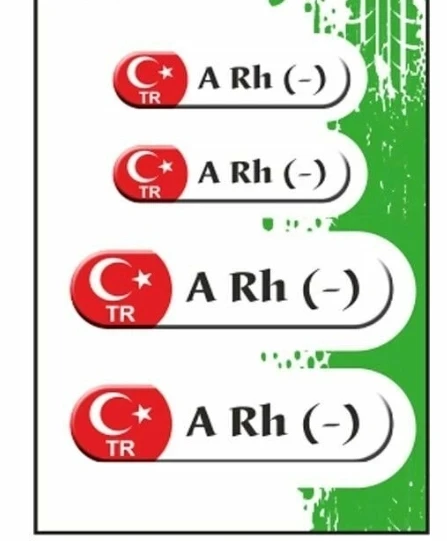 KAN GURUBU BEYAZ DÖRTLÜ ETİKET ARH- ürün görseli 1