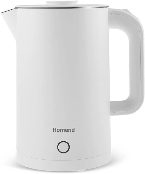 Homend Heatrow Cooltouch 1618H Paslanmaz Çelik El Yakmaz Gövdeli Su Isıtıcısı Beyaz - 1
