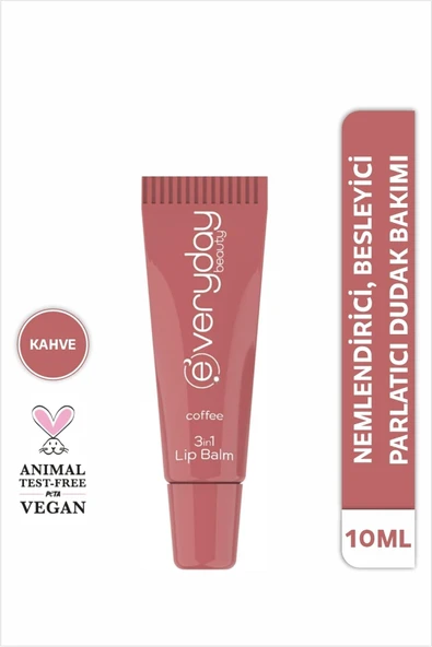 Everyday Beauty 3in1 Lip Balm Kahve, Nemlendirici Besleyici Parlatıcı Dudak Bakım 10 ml - Resim 4