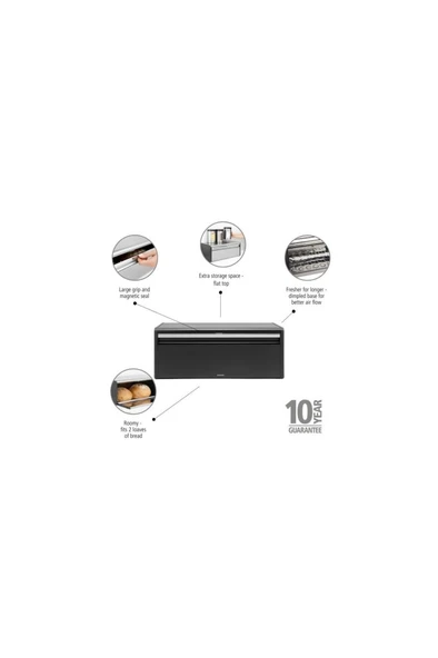 BRABANTİA MATT BLACK KÖŞELİ EKMEK KUTUSU - 4