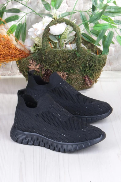 Fort 5060 Divamod Hafif Rahat Taş Detaylı Fileli Kadın Ayakkabı - Resim 4