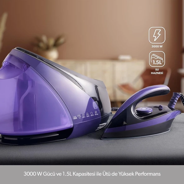 Homend Jetsteam 1173h Buhar Kazanlı Ütü Mor Siyah - 2